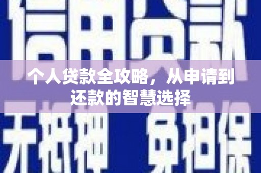 玛曲个人贷款全攻略，从申请到还款的智慧选择