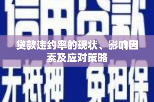 玛曲贷款违约率的现状、影响因素及应对策略