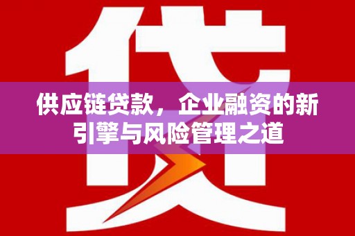 玛曲供应链贷款，企业融资的新引擎与风险管理之道