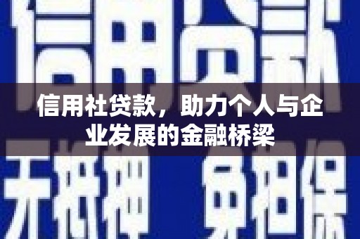 玛曲信用社贷款，助力个人与企业发展的金融桥梁