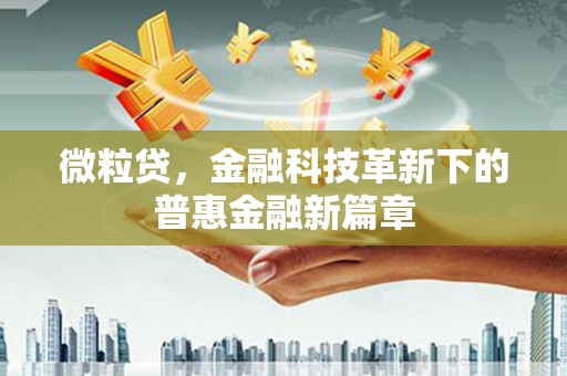 玛曲微粒贷，金融科技革新下的普惠金融新篇章