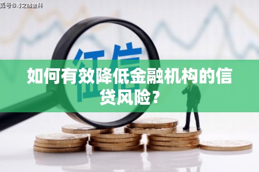 玛曲如何有效降低金融机构的信贷风险？