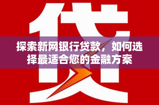 玛曲探索新网银行贷款，如何选择最适合您的金融方案