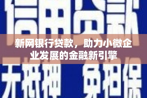 玛曲新网银行贷款，助力小微企业发展的金融新引擎