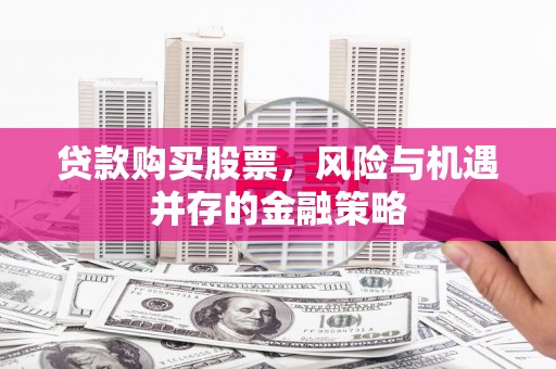 玛曲贷款购买股票，风险与机遇并存的金融策略