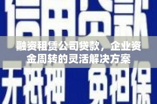 玛曲融资租赁公司贷款，企业资金周转的灵活解决方案