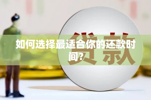 玛曲如何选择最适合你的还款时间？