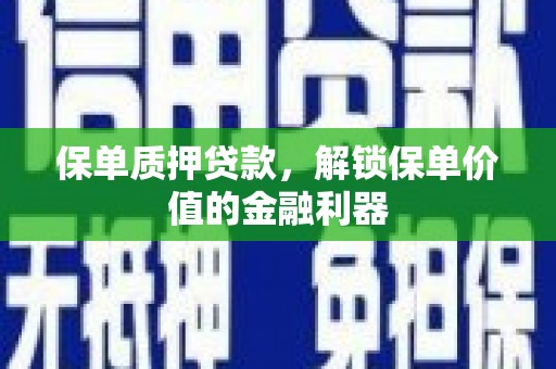 玛曲保单质押贷款，解锁保单价值的金融利器