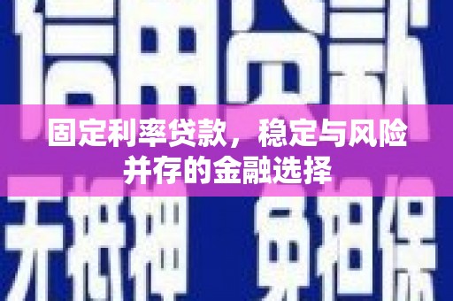 玛曲固定利率贷款，稳定与风险并存的金融选择