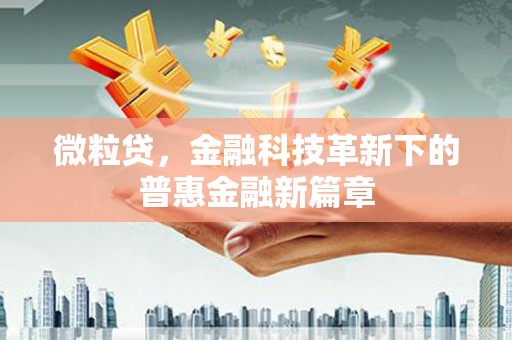 玛曲微粒贷，金融科技革新下的普惠金融新篇章