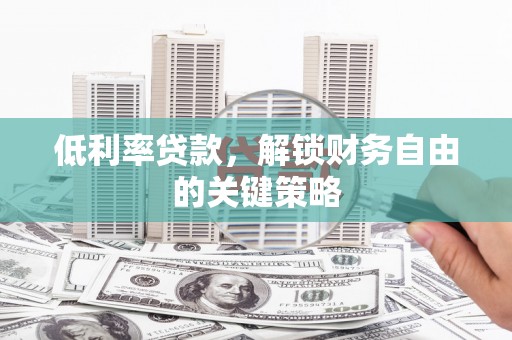 玛曲低利率贷款，解锁财务自由的关键策略