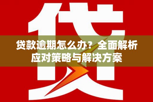 玛曲贷款逾期怎么办？全面解析应对策略与解决方案