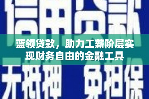 玛曲蓝领贷款，助力工薪阶层实现财务自由的金融工具