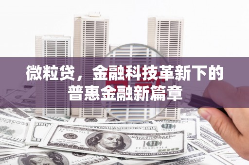 玛曲微粒贷，金融科技革新下的普惠金融新篇章