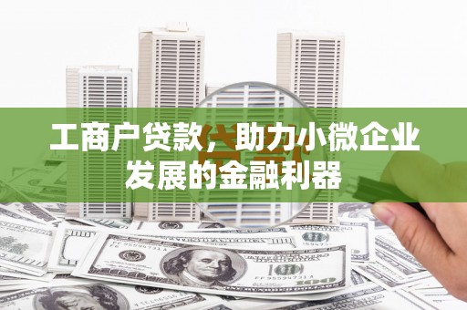 玛曲工商户贷款，助力小微企业发展的金融利器