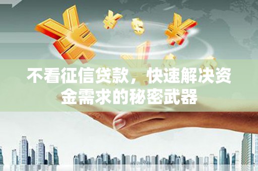玛曲不看征信贷款，快速解决资金需求的秘密武器