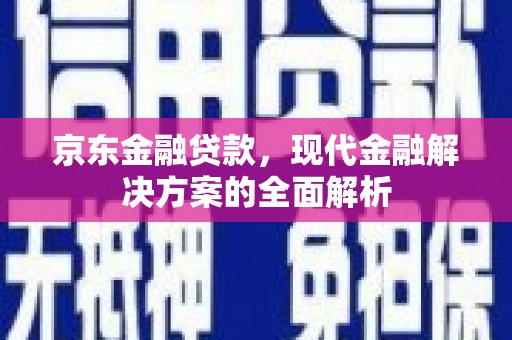 玛曲京东金融贷款，现代金融解决方案的全面解析