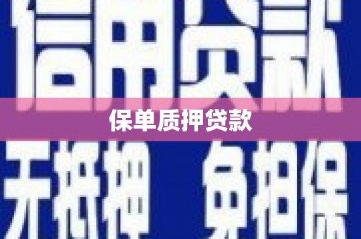 玛曲保单质押贷款