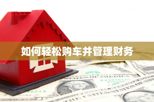 玛曲如何轻松购车并管理财务