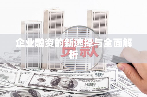 玛曲企业融资的新选择与全面解析