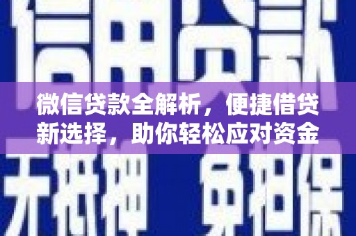 玛曲微信贷款全解析，便捷借贷新选择，助你轻松应对资金需求
